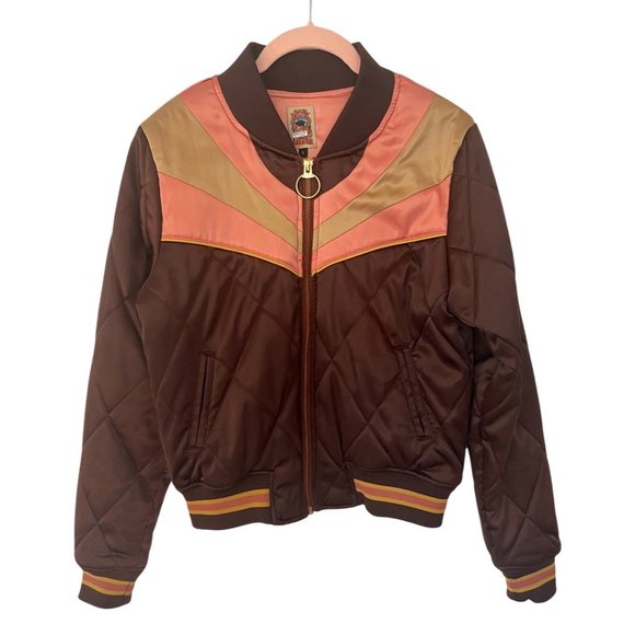 Classic Rock Couture Brown Sugar Rising Sun Bomber Jacket, Size Small - Picture 4 of 11